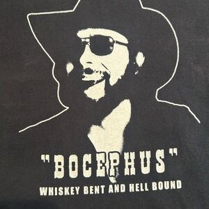 Men's Black Graphic Tee with 'Bocephus' Print Jerezees Vintage